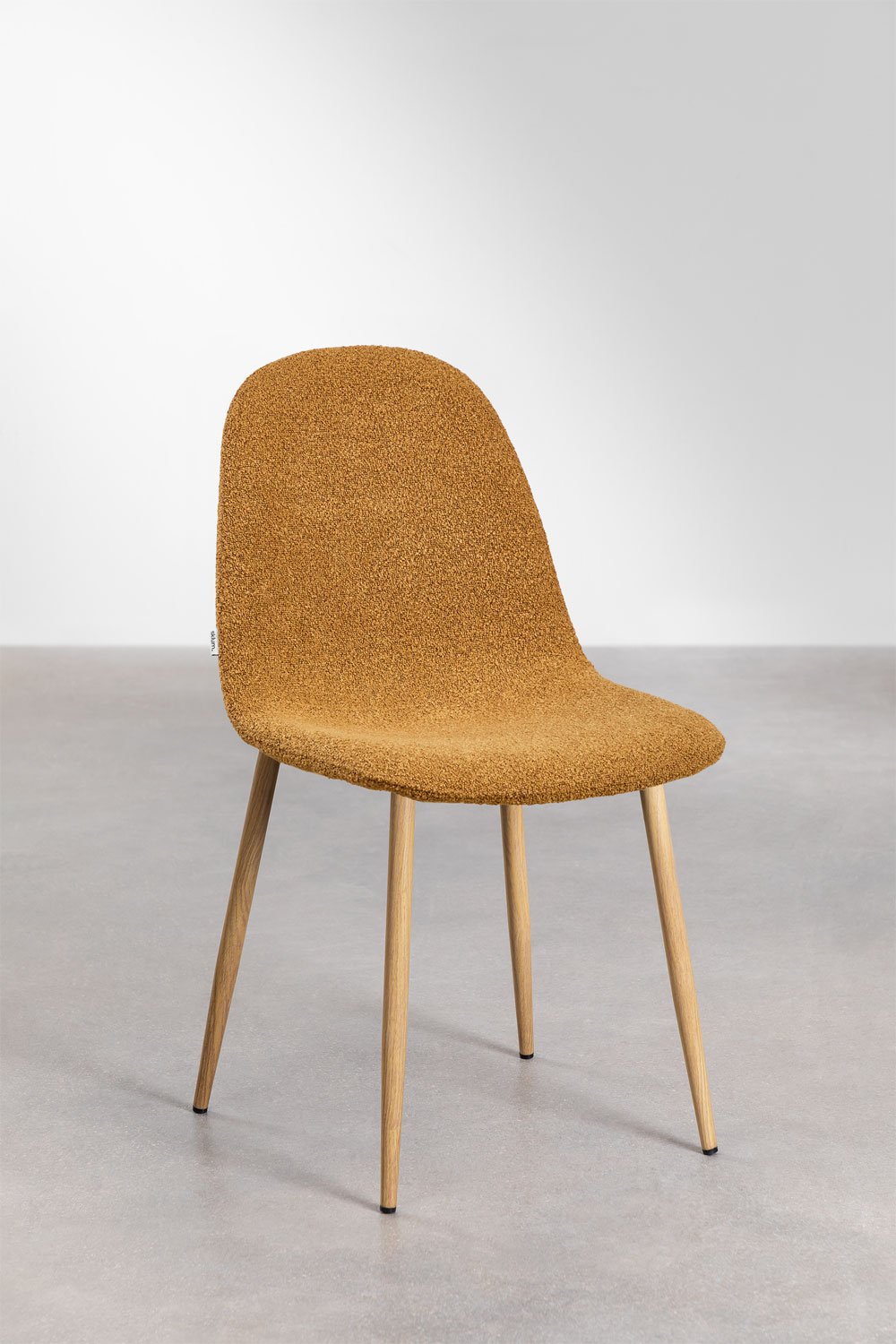 Chaise de salle à manger en tissu bouclé de luxe Glamm, image de la galerie 1