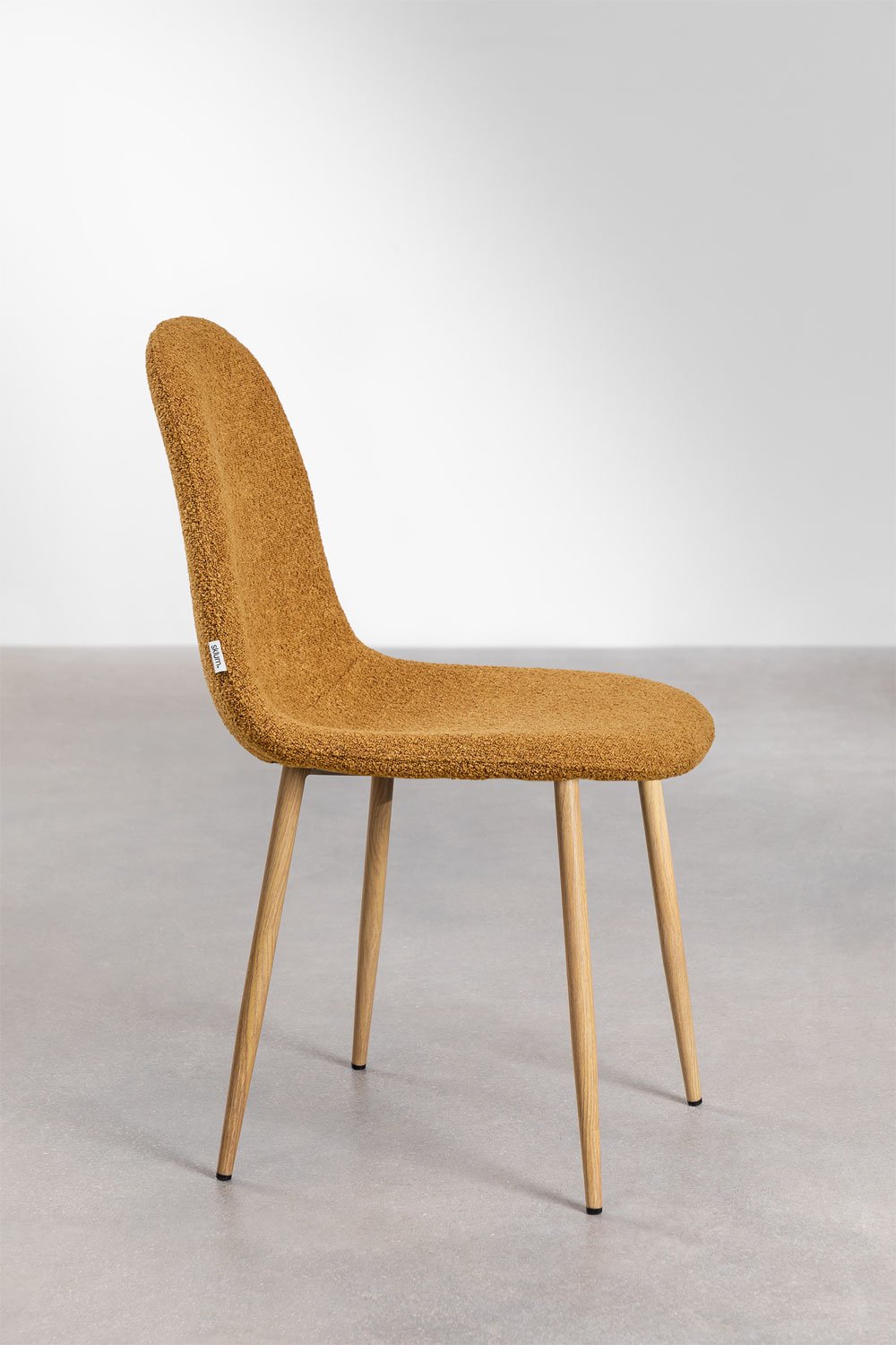Chaise de salle à manger en tissu bouclé de luxe Glamm, image de la galerie 2