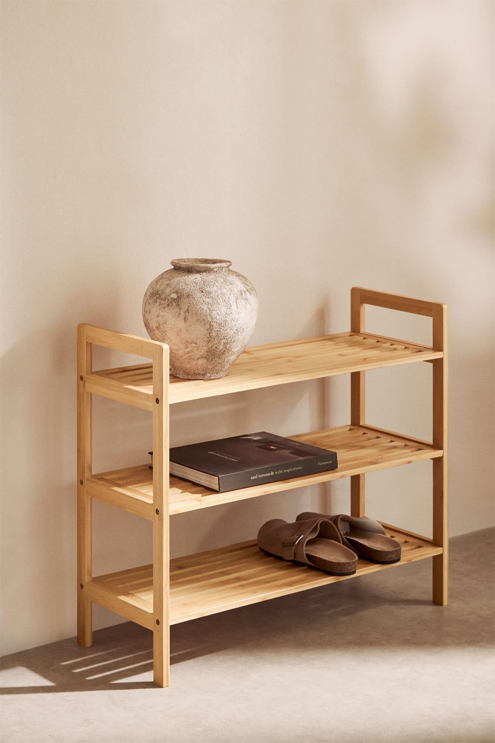 Rangement à chaussures en bois de bambou Bardott, image de la galerie 1