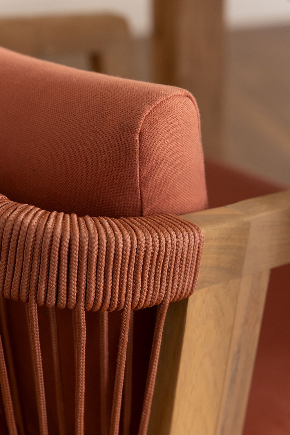 Chaise de salle à manger en bois d'acacia et corde tressée Kaela, image de la galerie 2