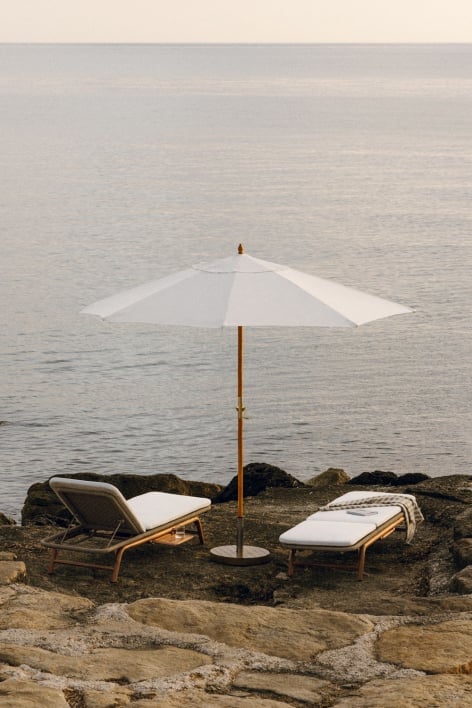 Parasol Ø290 cm en tissu et bois Cretas