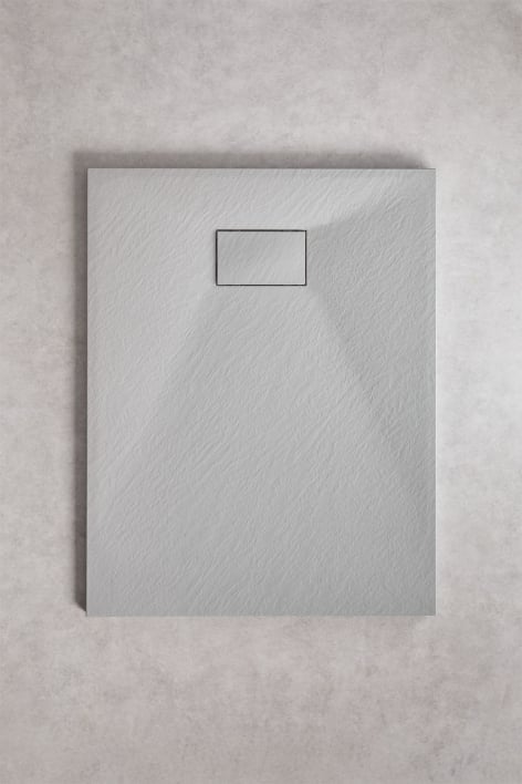Receveur de douche rectangulaire en résine SMC antidérapant et extra-plat 100x80 cm Gris Clair Soho