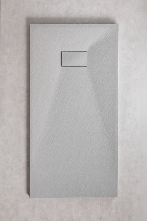 Receveur de douche rectangulaire en résine SMC antidérapant et extra-plat 140x70 cm Gris Clair Soho