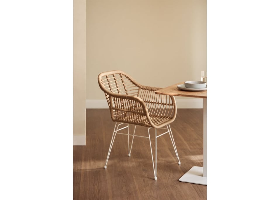 Chaise de salle à manger en osier synthétique Zole