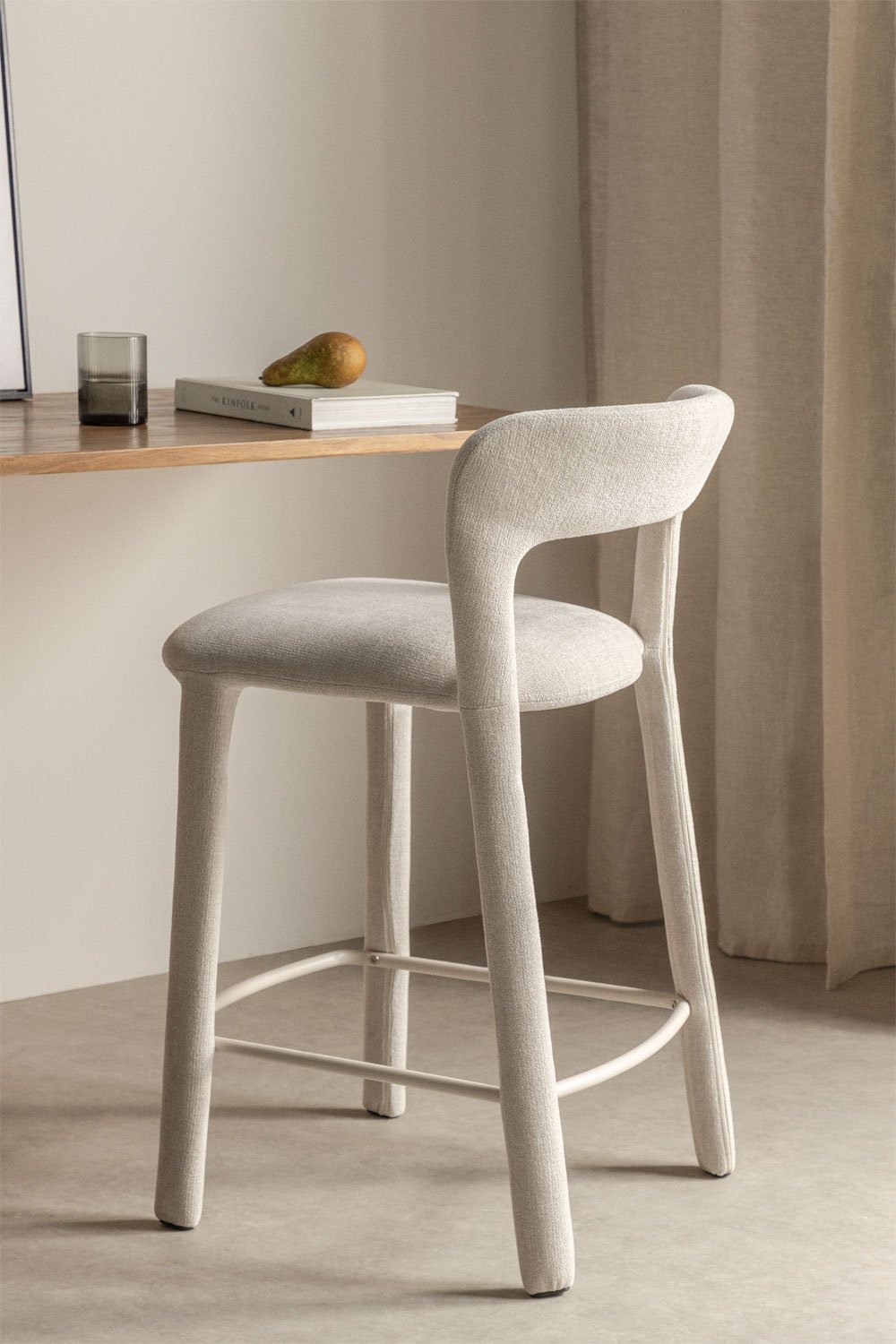 Lot de 2 tabourets hauts avec dossier rembourré Brusel, image de la galerie 1