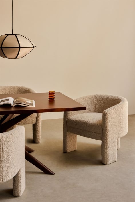 Chaise de salle à manger en peau de mouton Irati