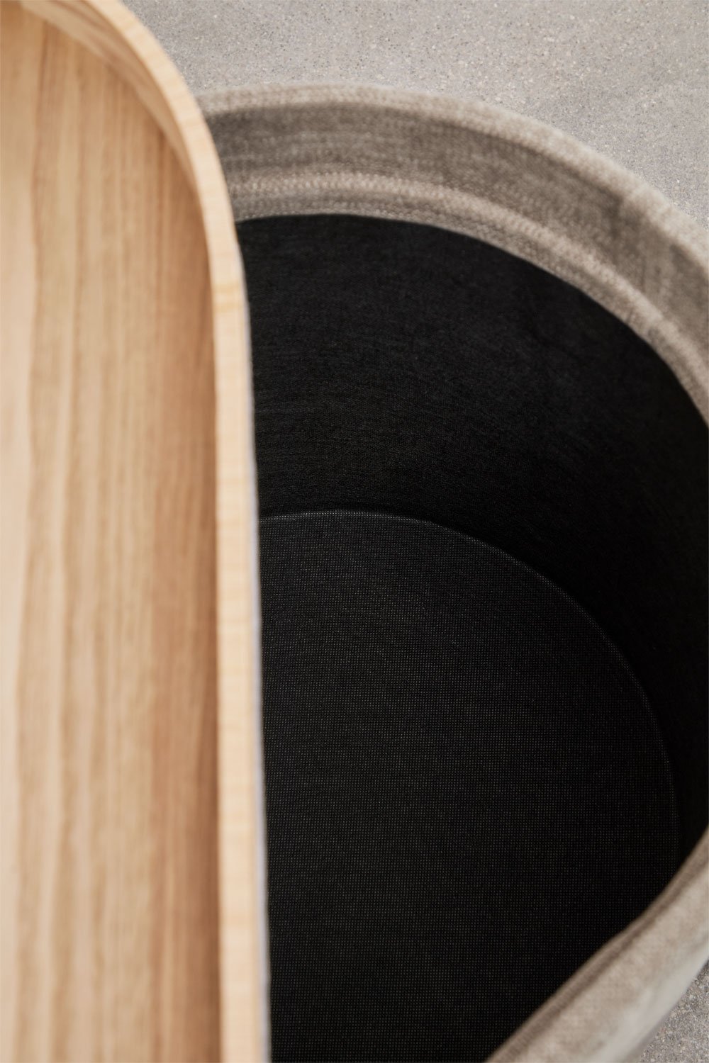 Pouf ovale 70 cm avec plateau et rangement tapissé Berkeleni, image de la galerie 5