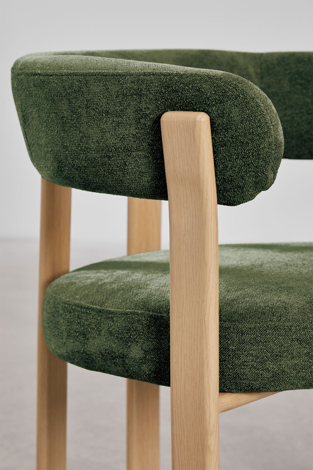 Chaise de salle à manger avec accoudoirs, rembourrée et en fer Jolie, image de la galerie 7