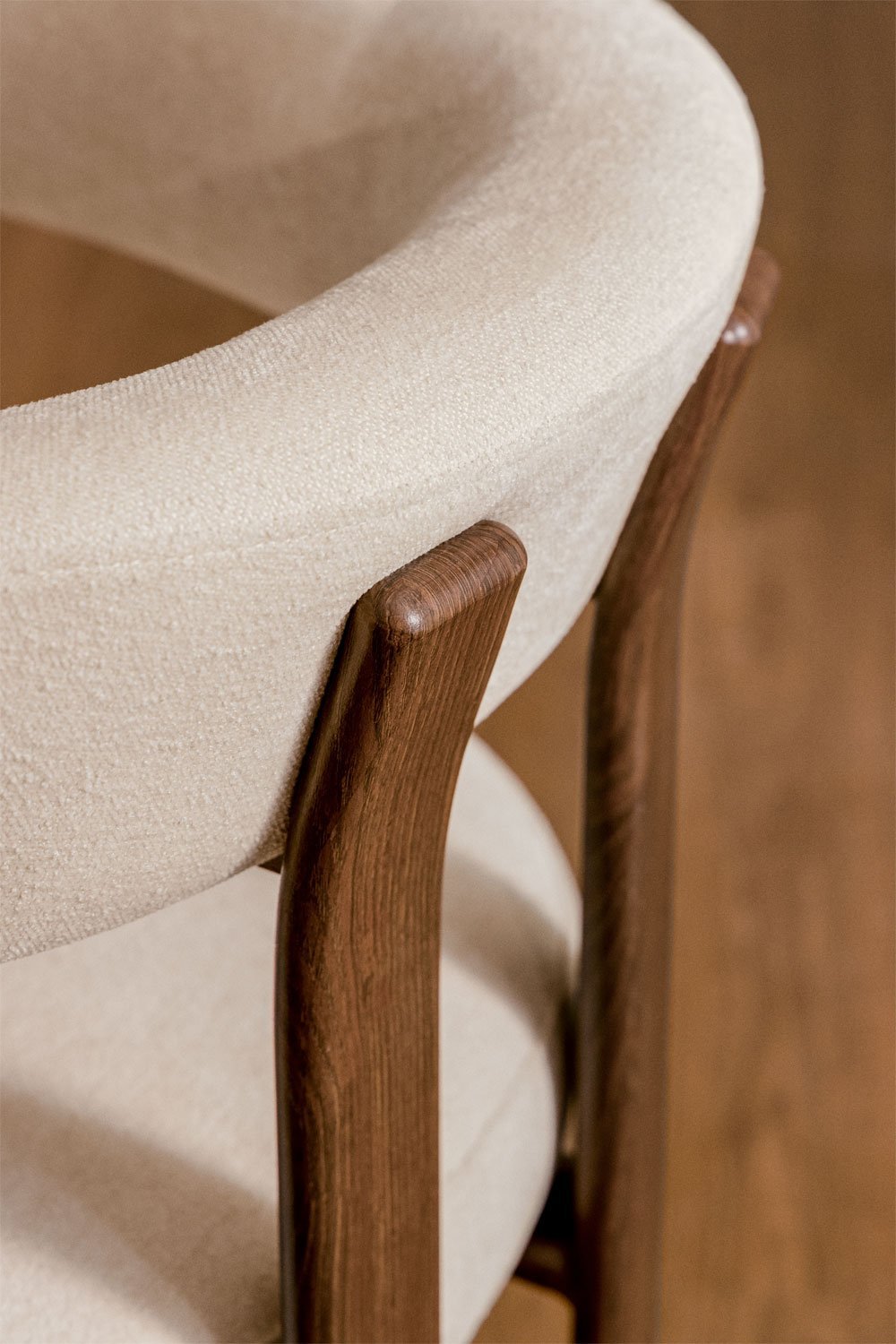 Lot de 4 chaises de salle à manger en tissu chenille Jolie avec accoudoirs, image de la galerie 2
