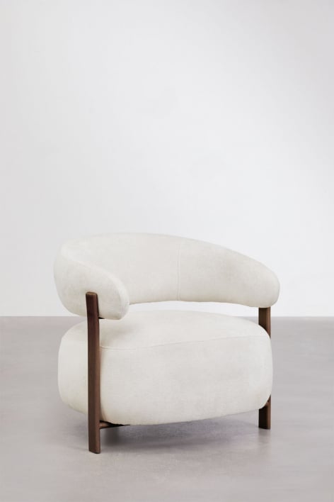 Fauteuil Jolie en tissu chenille - Marron Bois Foncé