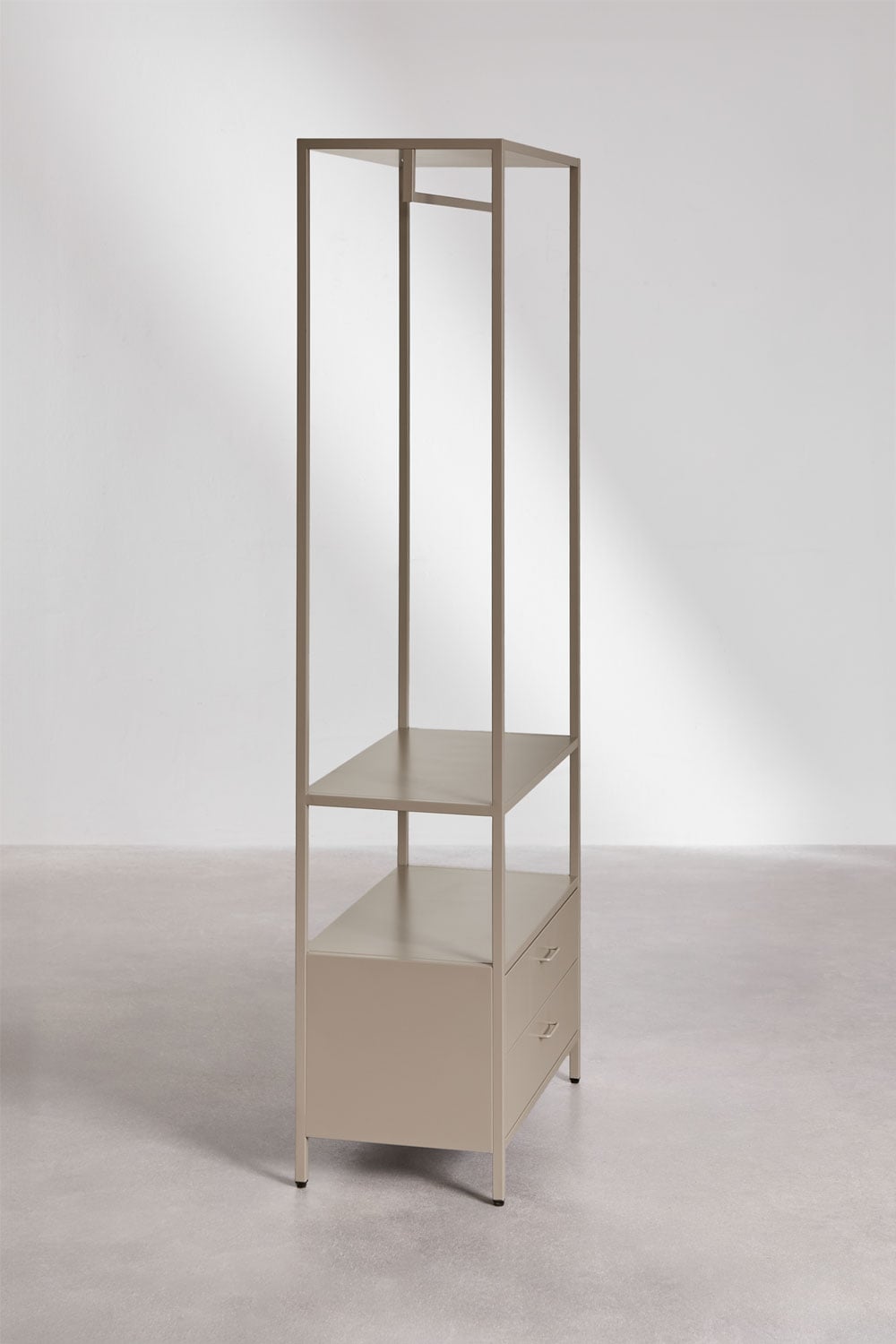 Dressing ouvert 80x200 cm avec tiroirs acier marron moka Janine, image de la galerie 4