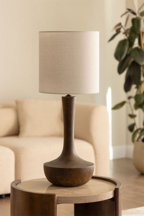 Lampe de table en bois de manguier Sintra