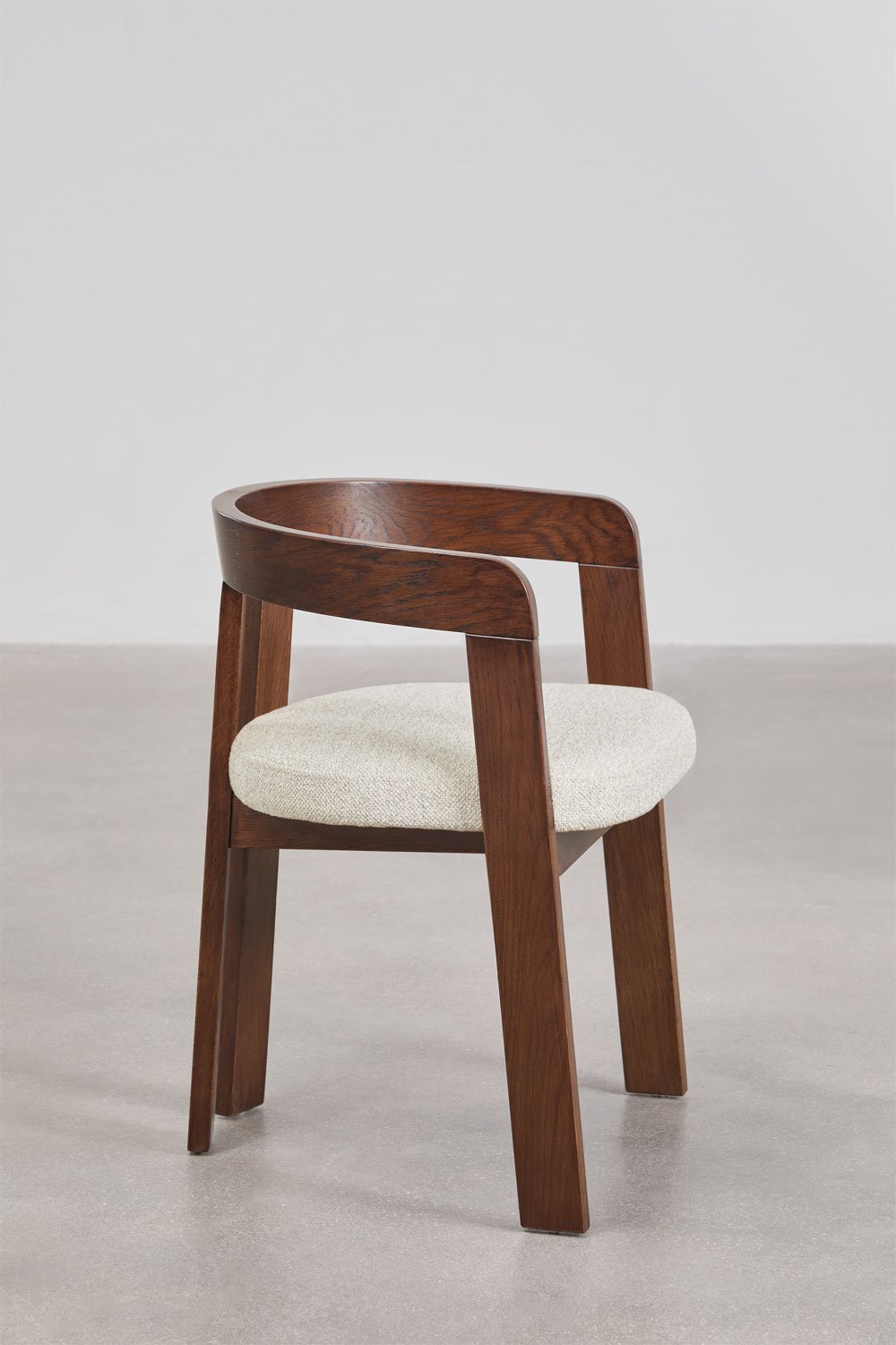 Chaise de salle à manger rembourrée Yvone avec accoudoirs en bois, image de la galerie 2