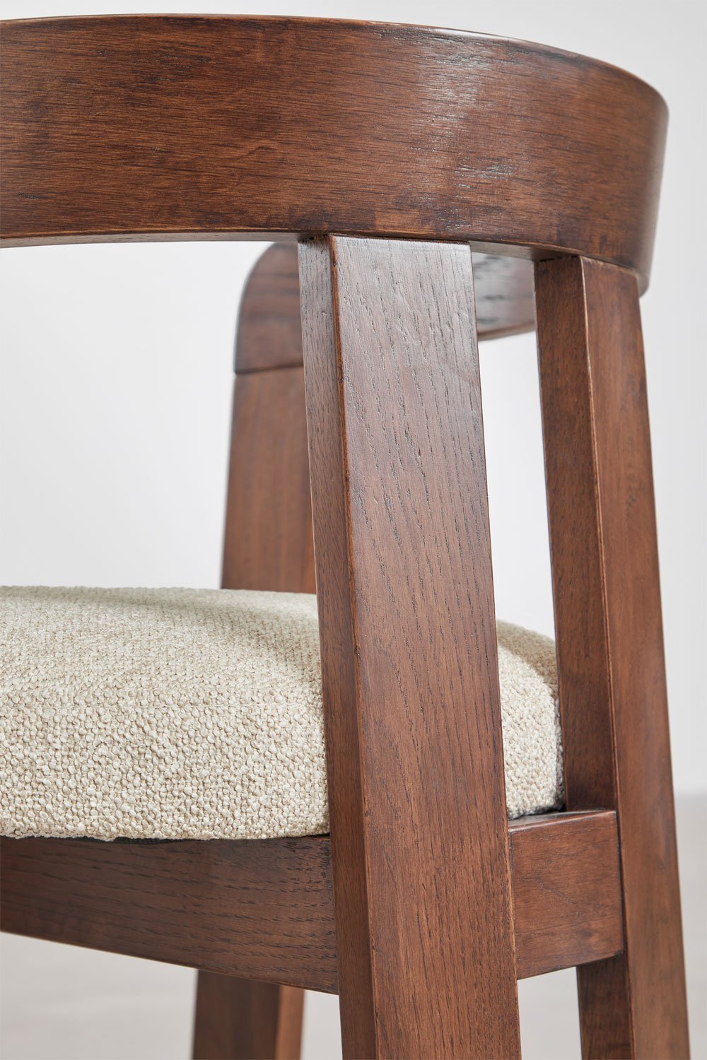 Pack de 4 chaises de salle à manger avec accoudoirs en bois et rembourrées Yvone, image de la galerie 7