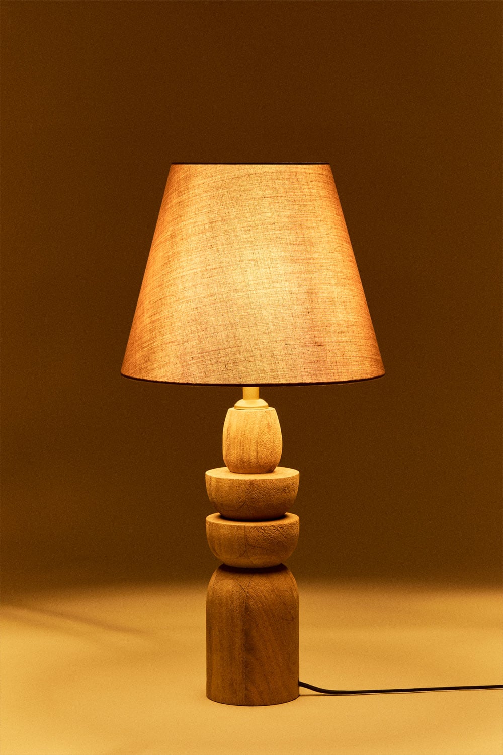 Lampe de table en bois de manguier Koski, image de la galerie 2