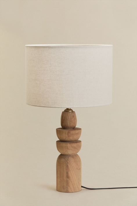 Lampe de table en bois de manguier Koski