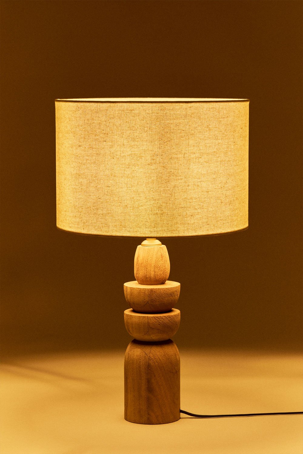 Lampe de table en bois de manguier Koski, image de la galerie 2