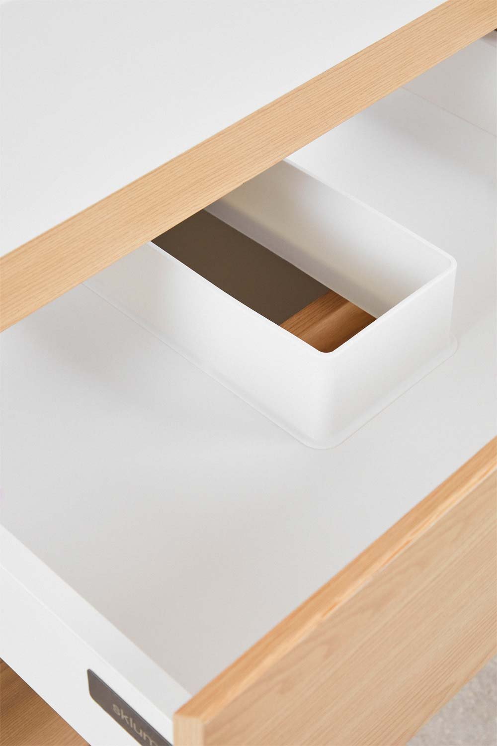 Ensemble de meuble de salle de bain en bois et placage de frêne avec lavabo intégré Ona, image de la galerie 4