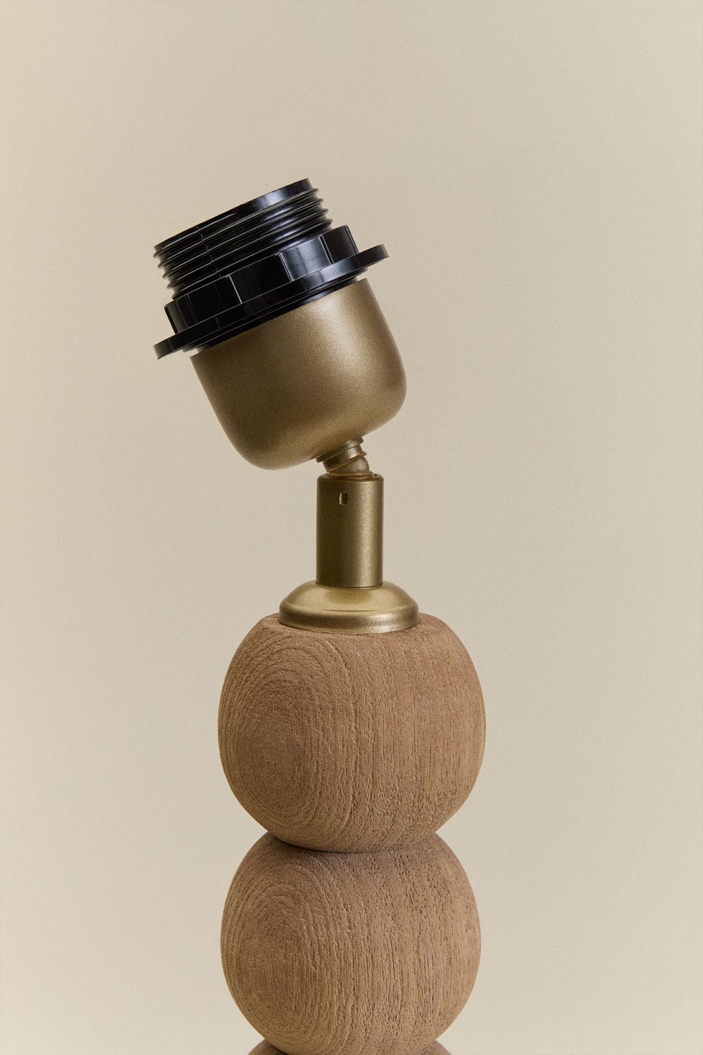 Base pour lampe de table 30 cm en bois de manguier Soler, image de la galerie 2