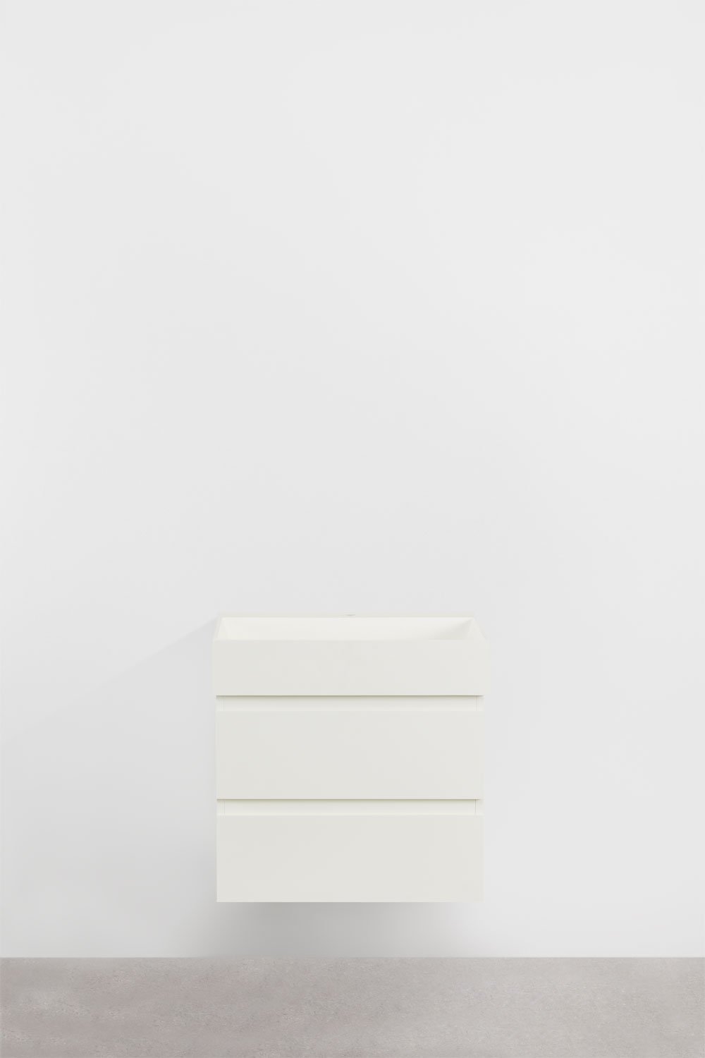 Ensemble de meuble de salle de bain en bois et placage de frêne avec lavabo intégré Ona, image de la galerie 2