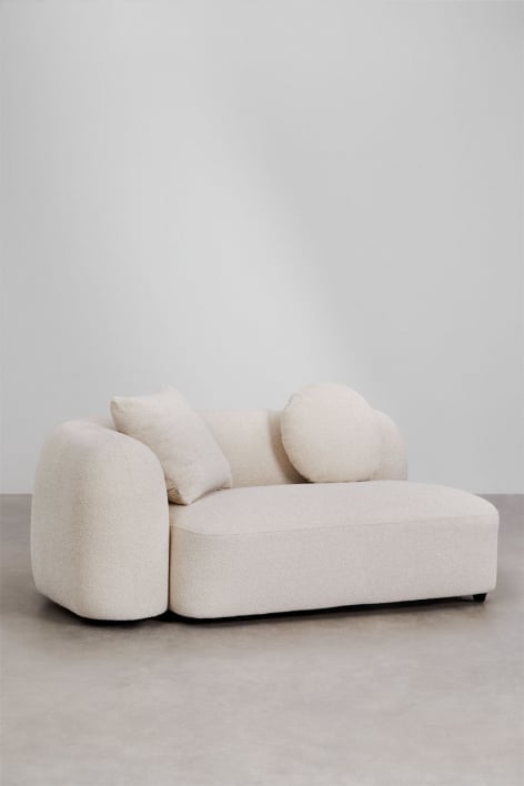 Module d'angle gauche 2 places pour canapé modulable en chenille Coco - Chenille Épais Blanc