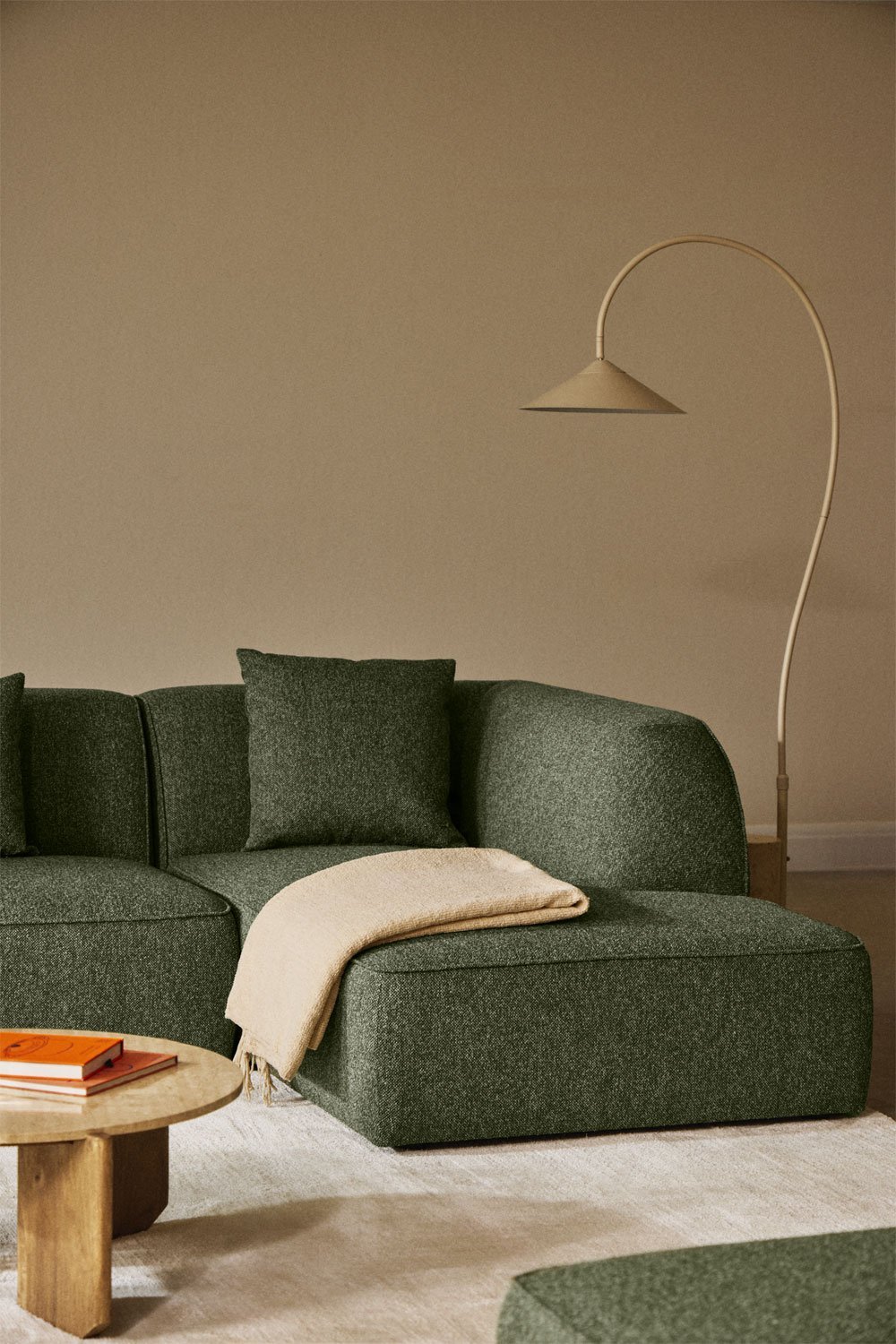 Module chaise longue droit pour canapé modulaire tapissé Cardea, image de la galerie 9