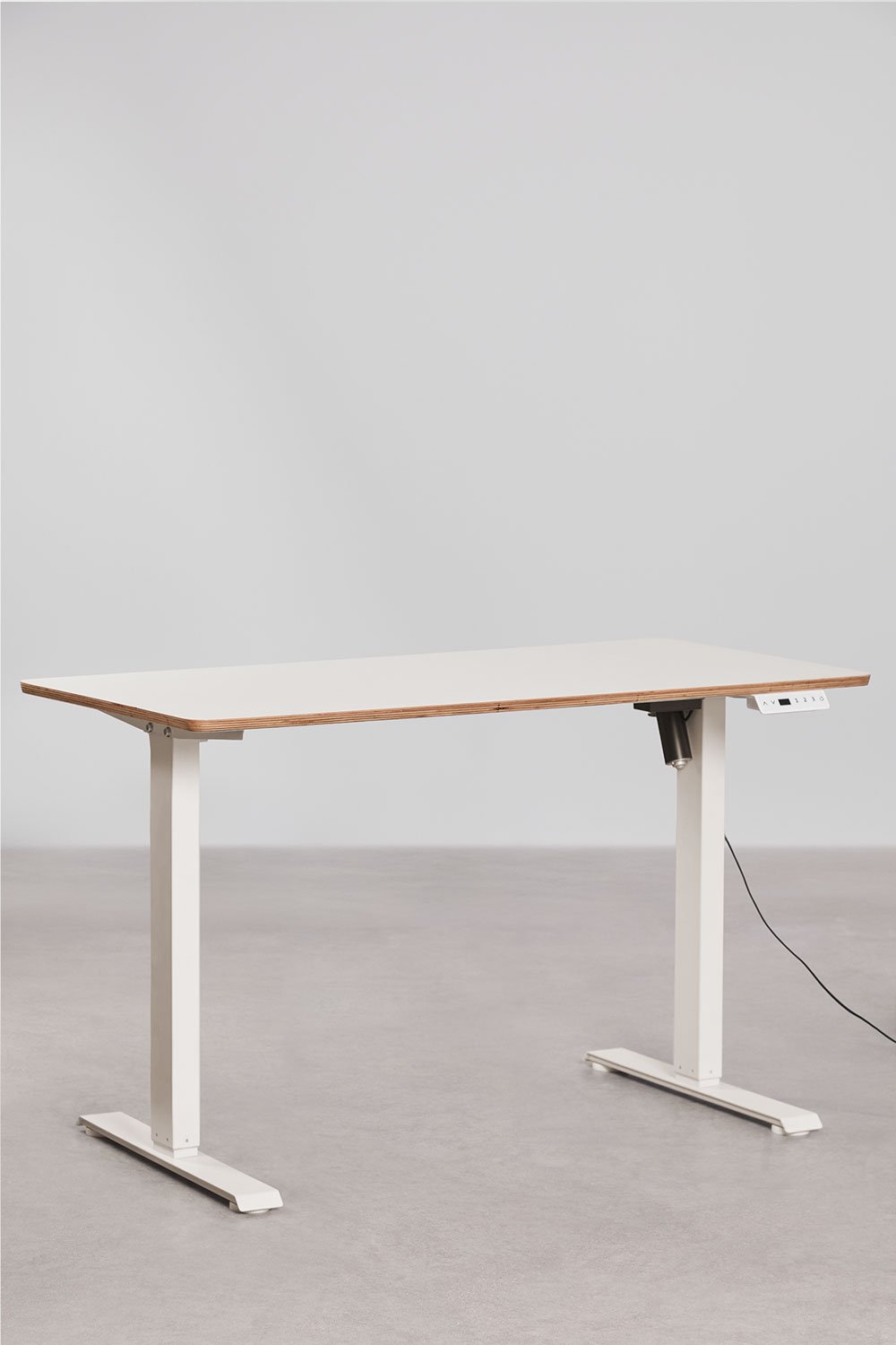 Bureau rectangulaire Serpi avec relevage électrique 120 x 60 cm, avec fonction mémoire, en bois et fer, image de la galerie 6