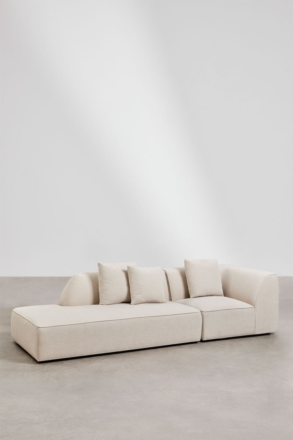 Canapé d'angle modulaire rembourré Cardea 2 pièces avec méridienne à gauche, image de la galerie 1