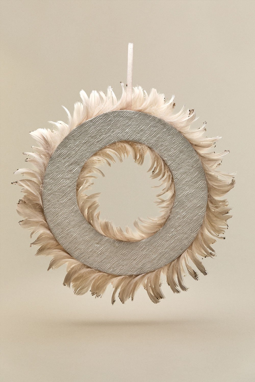 Couronne de Noël décorative Ø40 cm avec plumes synthétiques Rory, image de la galerie 5