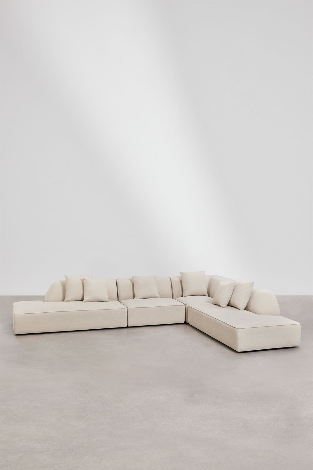 Canapé d'angle modulaire Cardea 4 pièces avec méridienne double rembourrée, image de la galerie 1