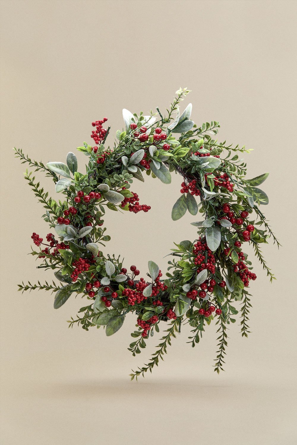 Couronne de Noël décorative Ø60 cm avec lumières Lunaria, image de la galerie 1