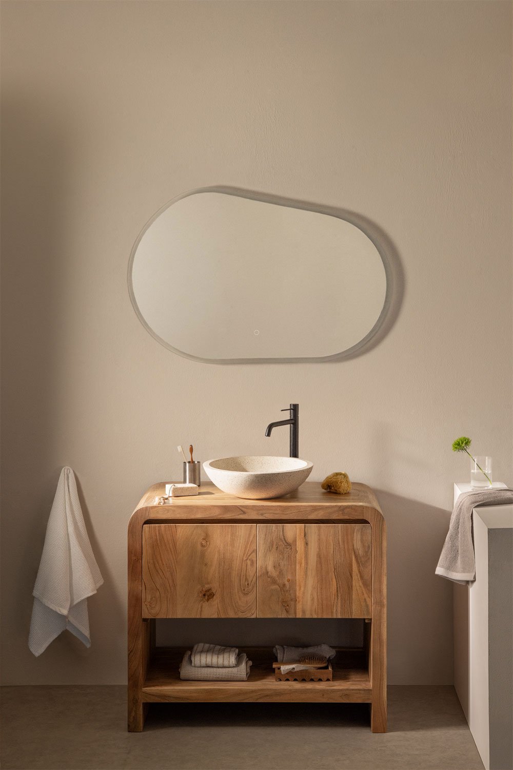 Ensemble de meubles de salle de bain en bois d'acacia Vacry, image de la galerie 1