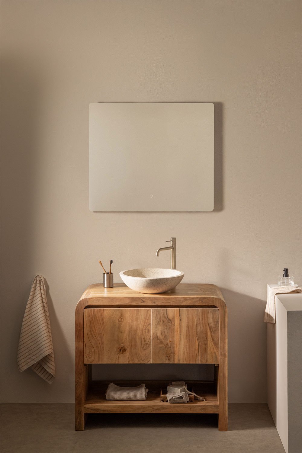 Ensemble de meubles de salle de bain en bois d'acacia Vacry, image de la galerie 1