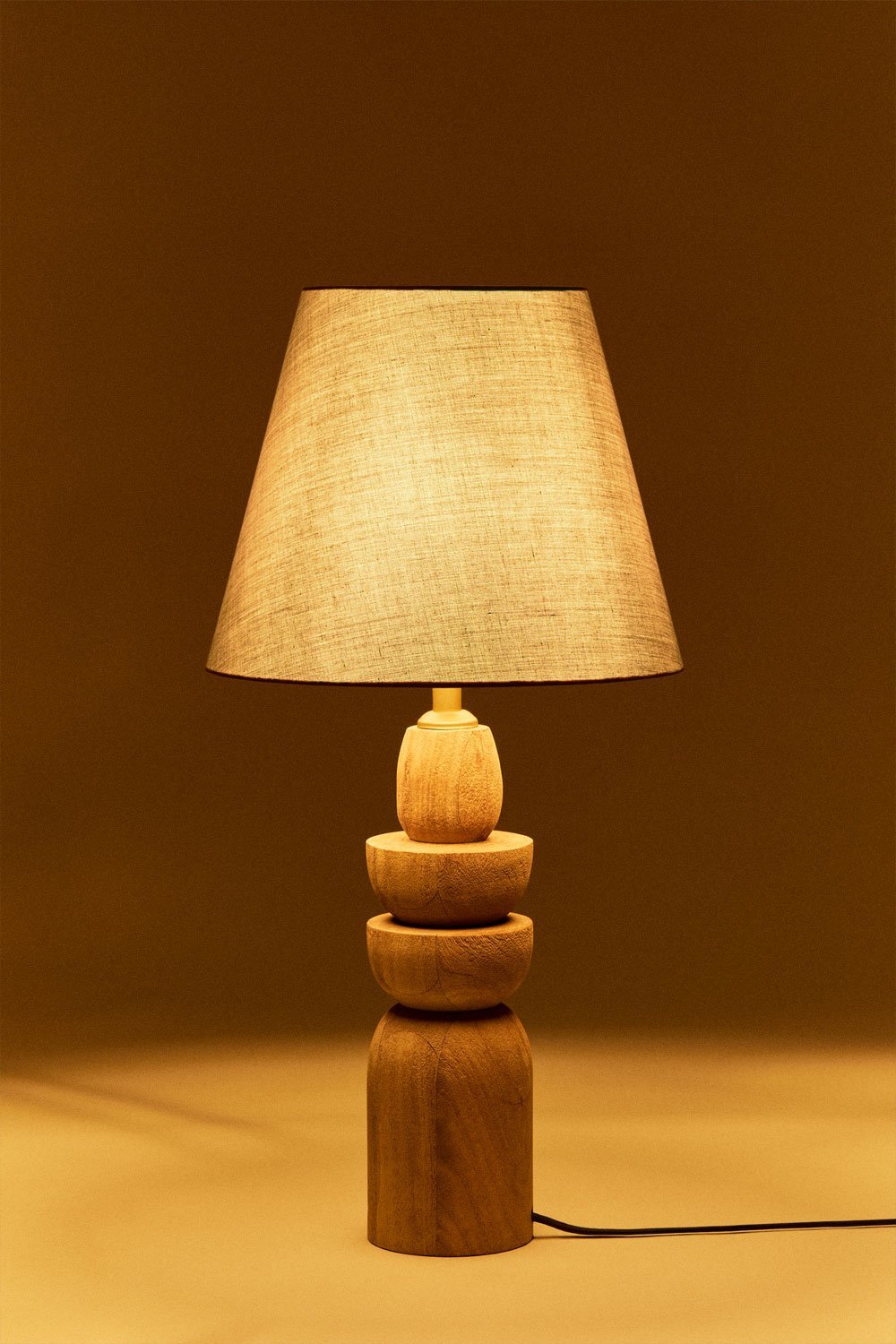 Lampe de table en bois de manguier Koski, image de la galerie 2