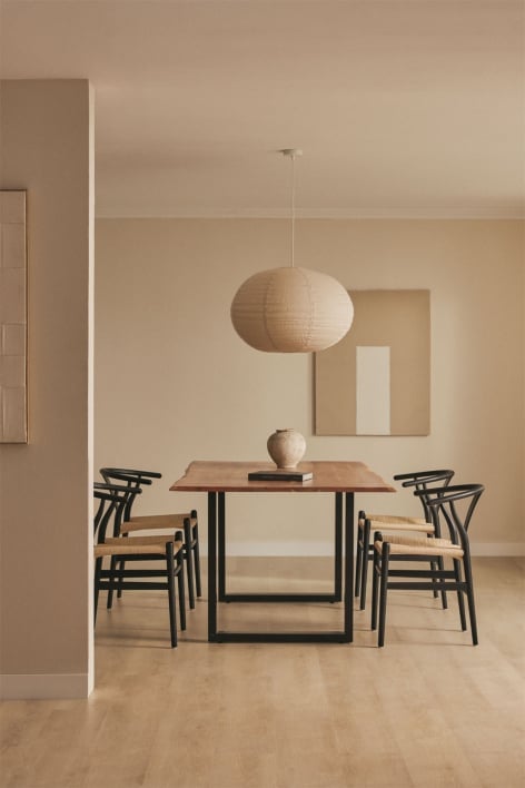 Table à manger rectangulaire en bois d'acacia Sami - Noir