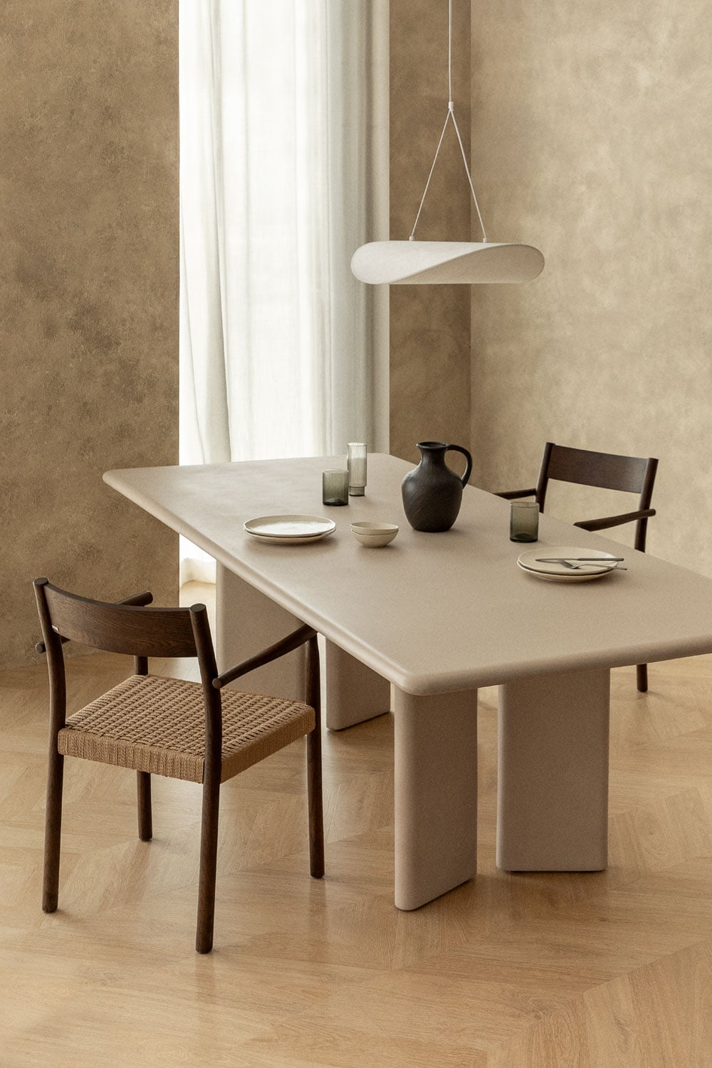 Table à manger rectangulaire 240x105 cm en ciment Chelsea, image de la galerie 1