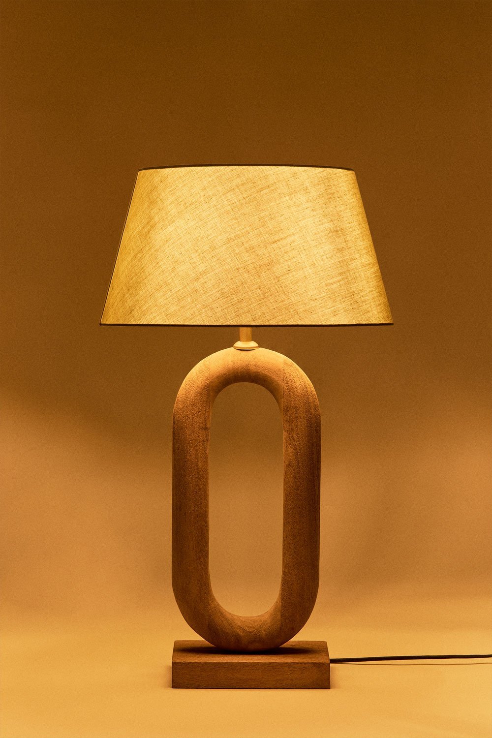 Lampe de table en bois de manguier de Tibériade, image de la galerie 2