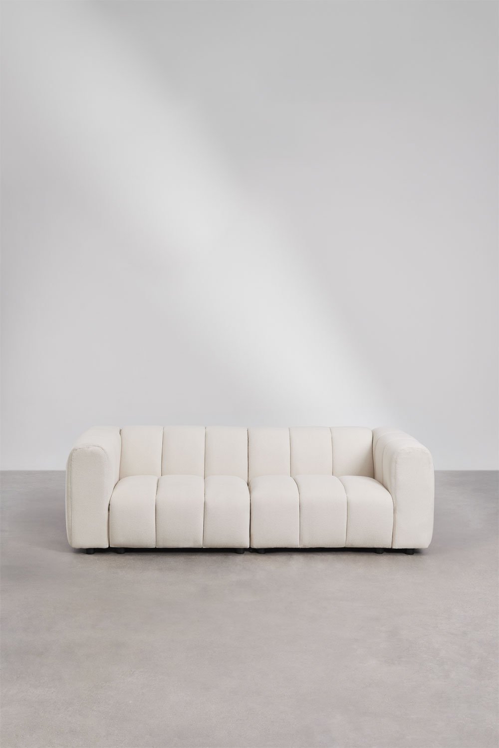 Canapé modulable 2 pièces en tissu bouclé Eliot, image de la galerie 5