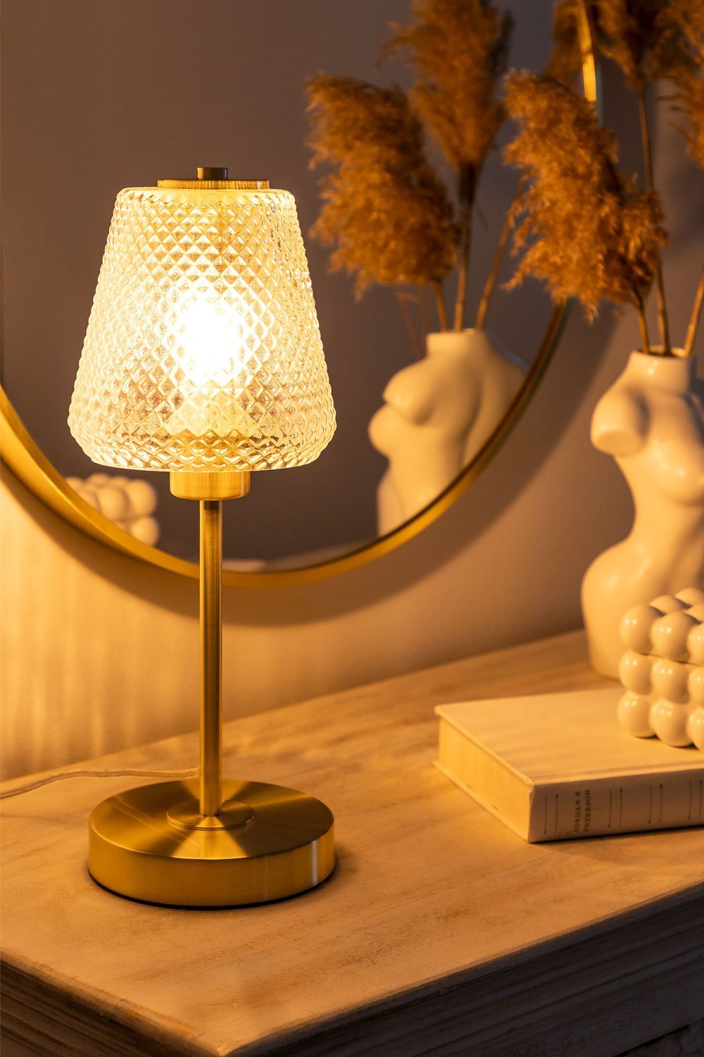 Lampe de table Taylor en fer et verre, image de la galerie 2