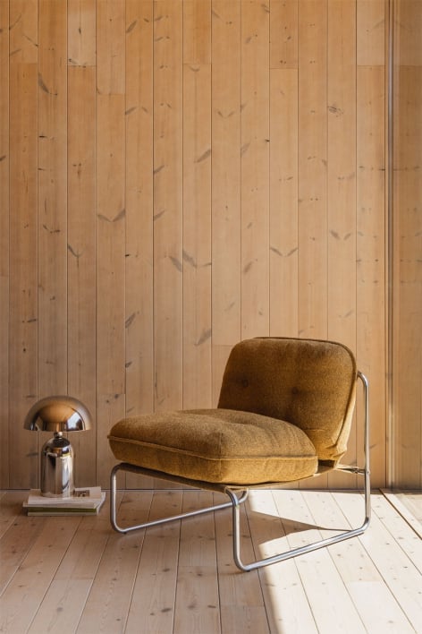 Fauteuil Matilda en tissu bouclé - Bouclé miel