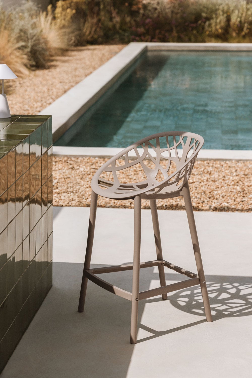 Lot de 4 tabourets de jardin hauts en polypropylène Ores, image de la galerie 1