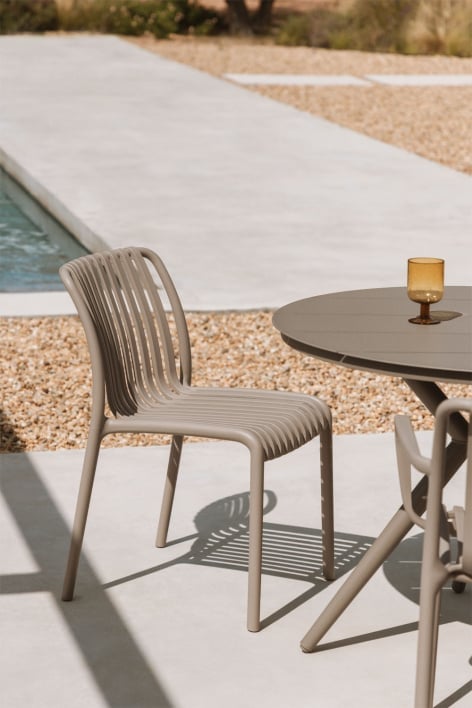 Chaise de jardin empilable en polypropylène Wendell - Moka Brown