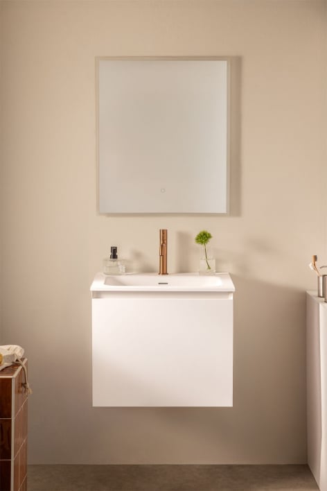 Ensemble de meubles de salle de bain en bois Macrae avec lavabo intégré - Blanc