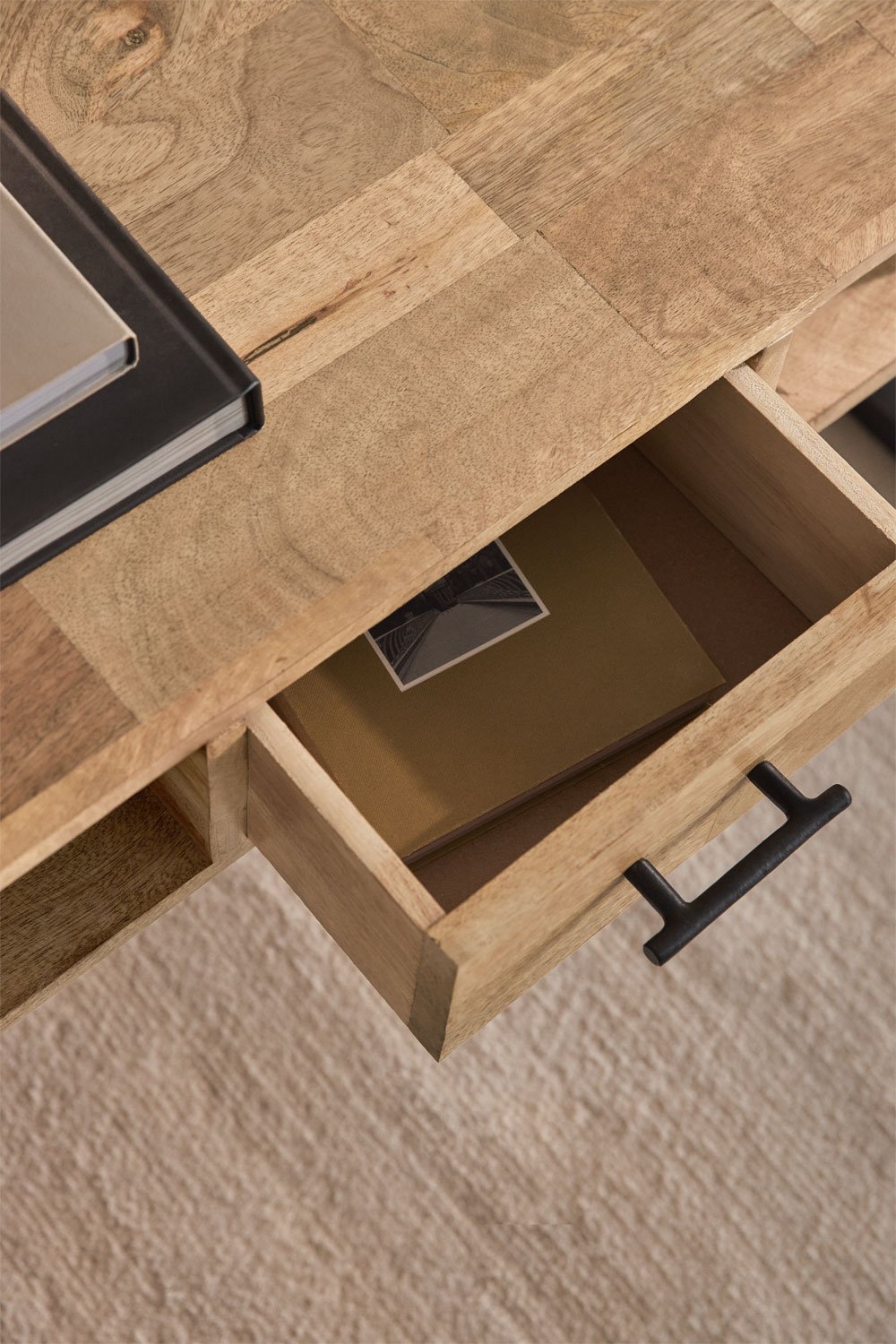 Table basse rectangulaire en bois de manguier (90x45 cm) Keblar, image de la galerie 2