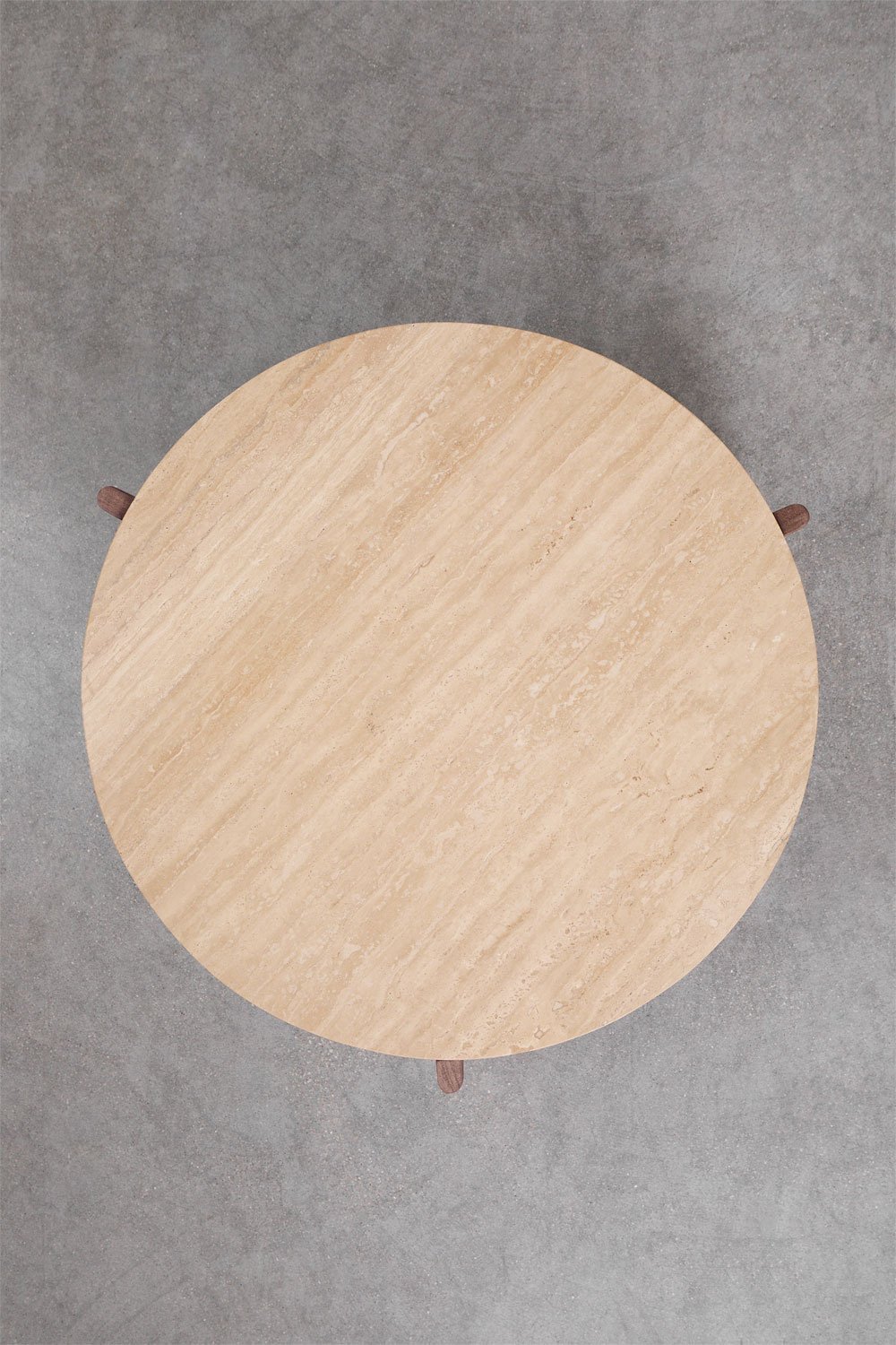 Table basse ronde en pierre naturelle et bois de manguier Lavinia, image de la galerie 7