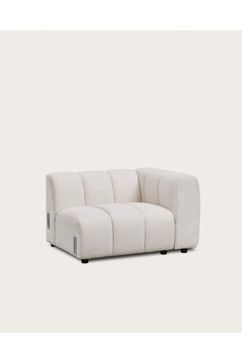 Module d'angle droit pour canapé modulable en tissu bouclé Eliot