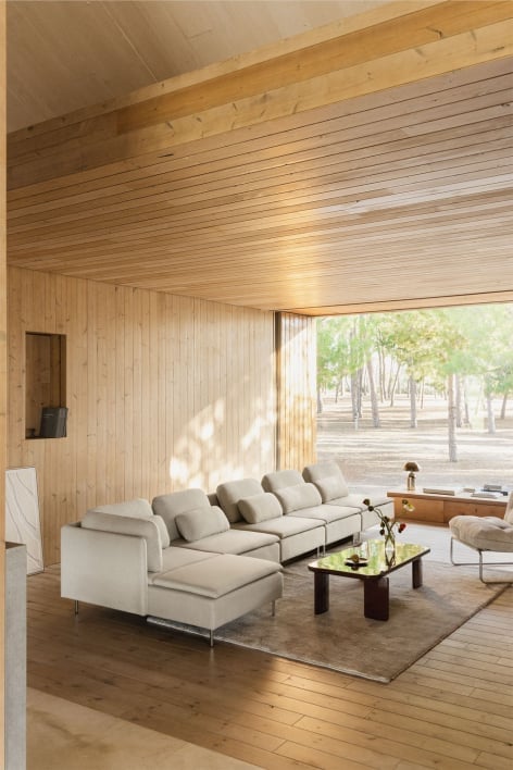 Canapé modulable Oriol 5 pièces avec méridienne gauche - Tissu Beige crème