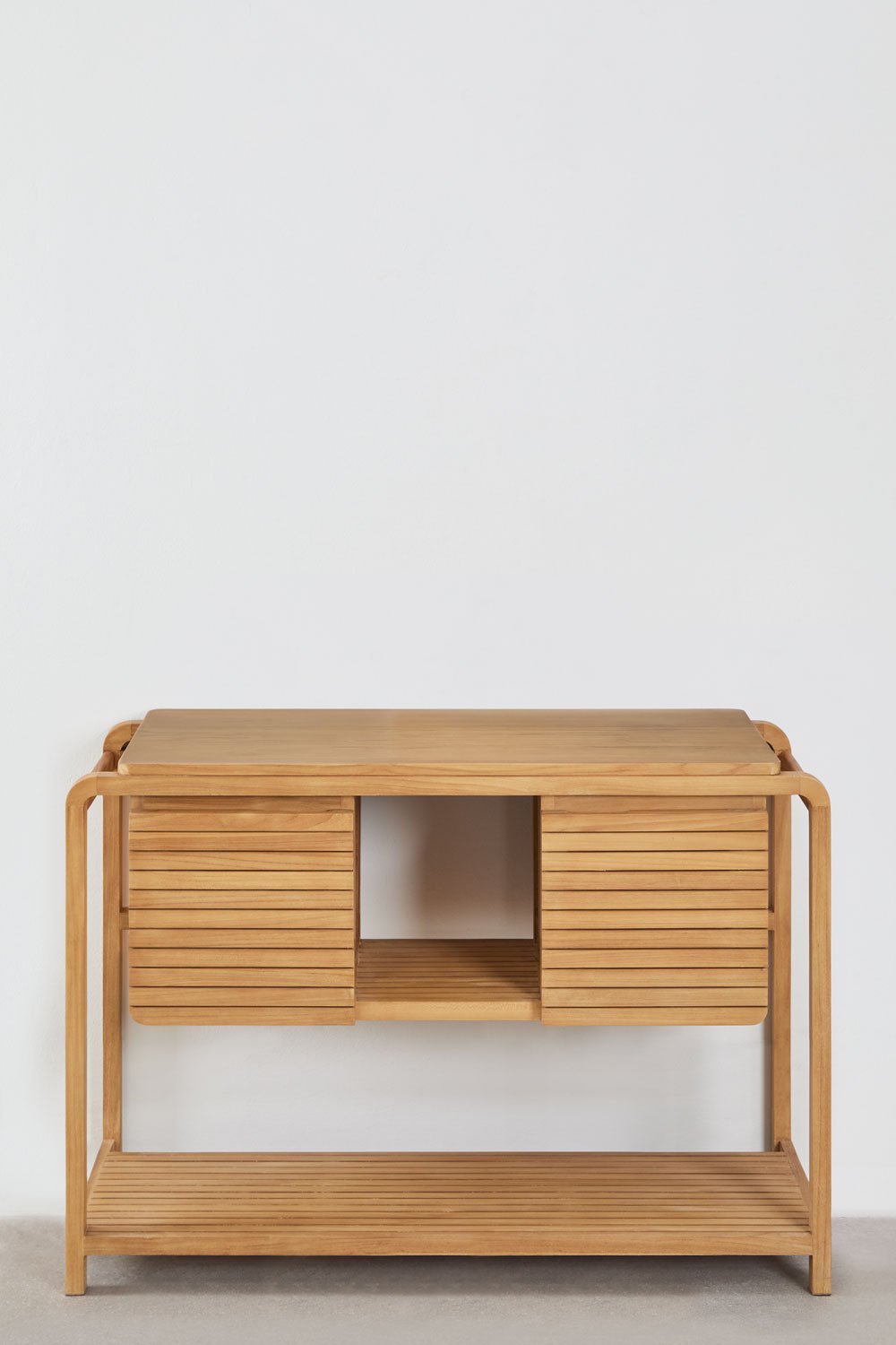 Ensemble de meuble de salle de bain en bois de teck Bradley, image de la galerie 2