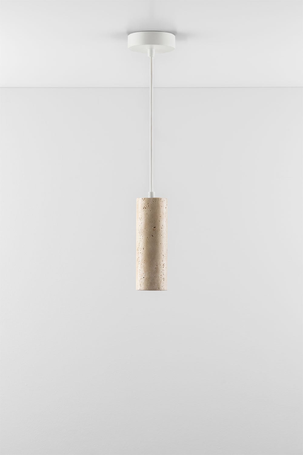 Lampe suspendue de plafond Ø6,5 cm en travertin Davise, image de la galerie 3