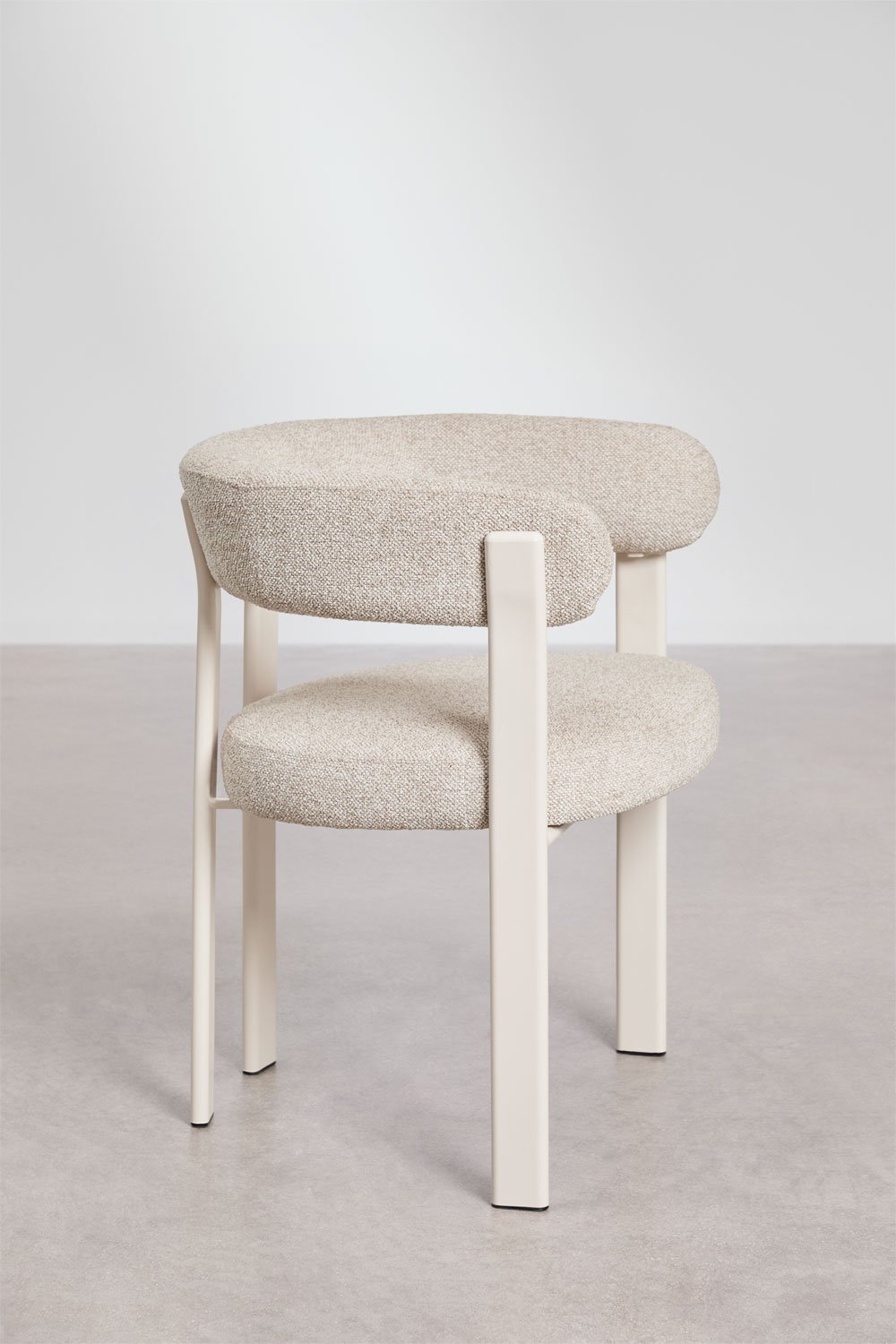 Pack de 4 chaises de salle à manger avec accoudoirs, rembourrées et en fer Jolie, image de la galerie 4